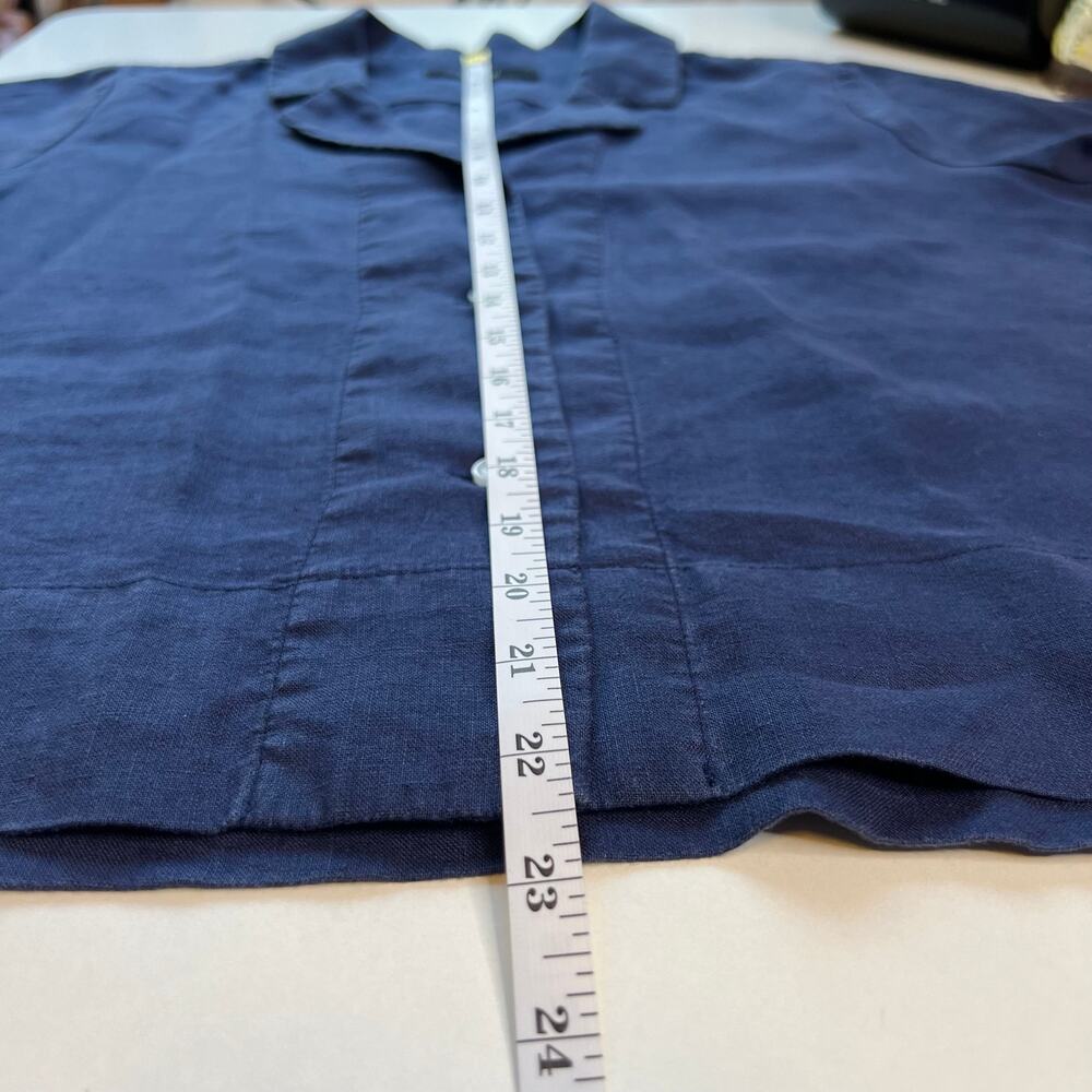 Quince Women's 100% Linen Classic Navy Blue Button Down Shirt Minimalist Size M - Picture 12 of 16